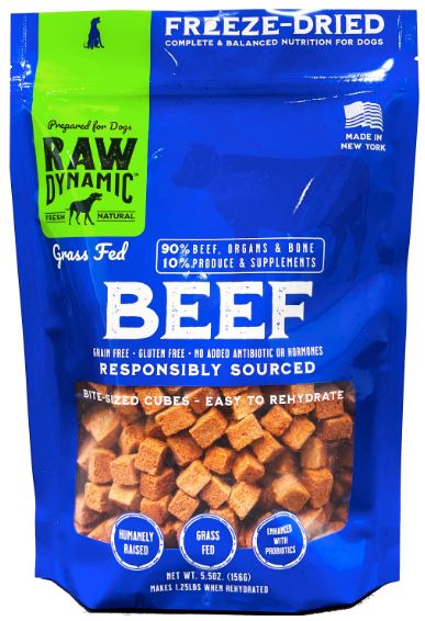 Raw Dynamic | Freeze Dried Raw Entree Raw Dynamic Beef 5.5oz 