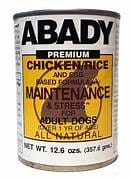 Abady Dog Canned Food Abady Chicken/Rice Maintenance and Stress Per Can 