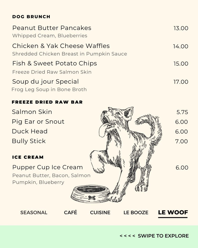 Brunch Reservation - Brunch with your Dog! (FREE Mimosa) Chateau Le Woof 