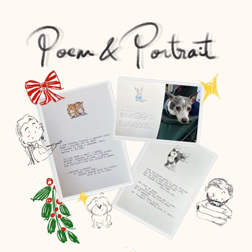 Poem & Portrait <br /> Saturday, December 13th <br /> 10am-2pm Château Le Woof 