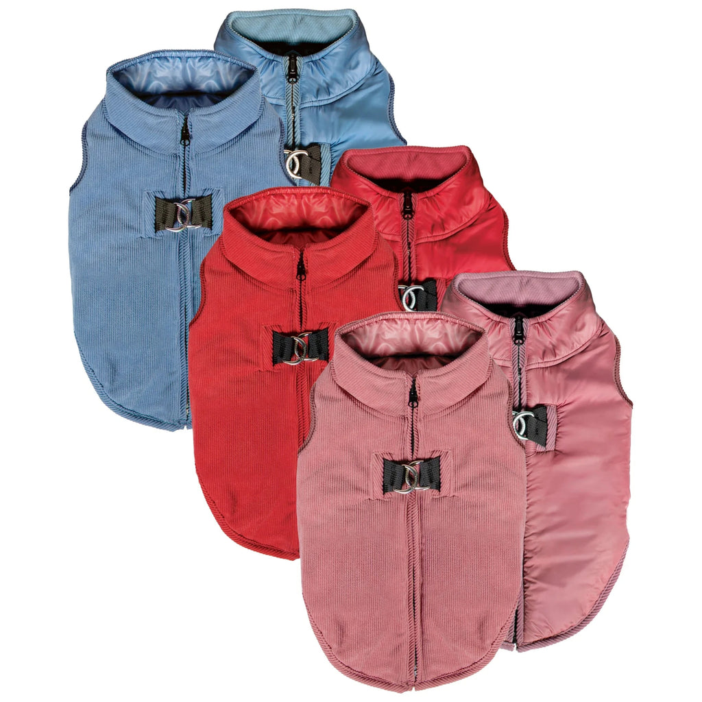 Corduroy Reversible Zip Up Fleece | Gooby GOOBY WINE SM 