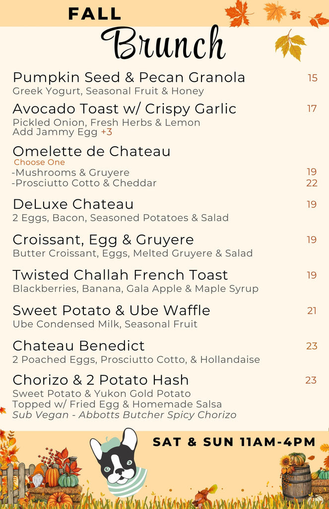 Brunch Reservation - Brunch with your Dog! (FREE Mimosa) Chateau Le Woof 