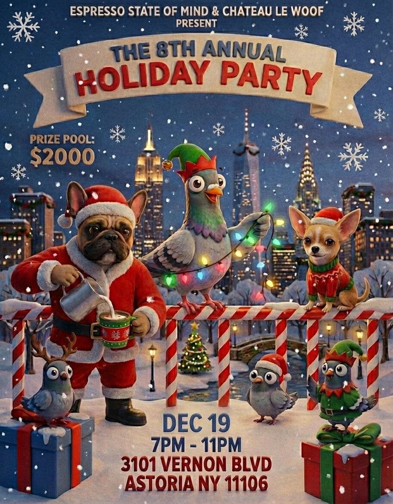 Espresso State of Mind's 8th Annual Holiday Party - Thurs Dec 19th Arts & Entertainment Chateau Le Woof 