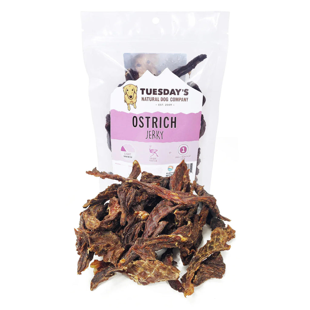 Ostrich Jerky | Tuesday's Natural Dog Company Tuesday's Natural Dog Company 