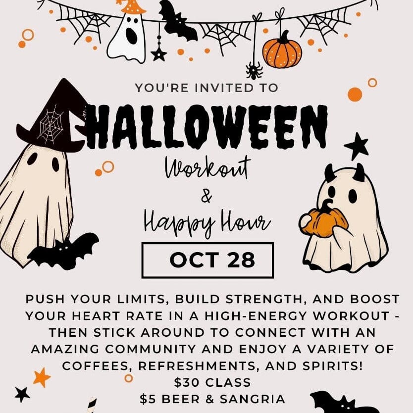 Halloween Workout <br /> & Happy Hour <br /> Tuesday, October 28th <br /> Château Le Woof 