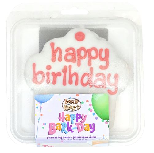 Bosco and Roxy's Cookies | Birthday Bosco Roxy Prepackaged Happy Birthday Cupcake 