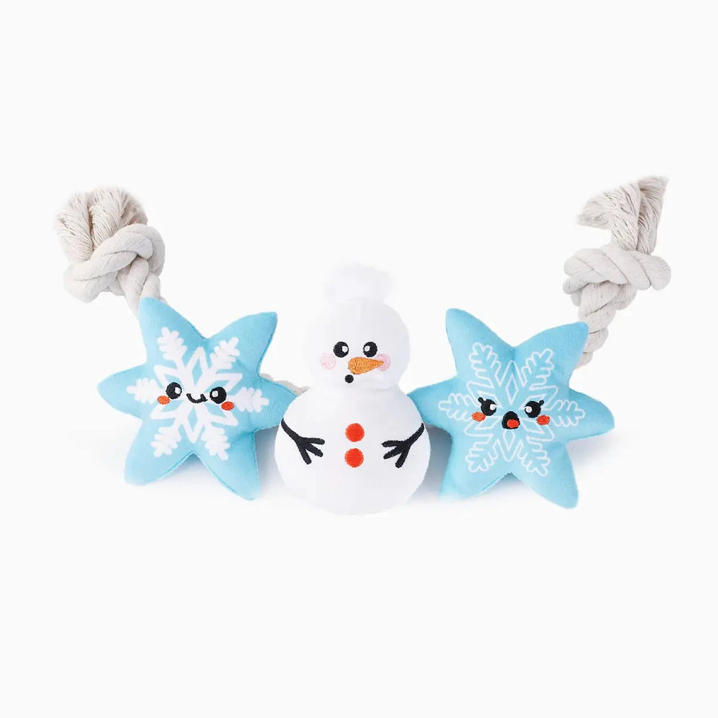 Rope Funz Woofmas SNOWMAN | Hugsmart Dog Toys Hugsmart Products Inc 