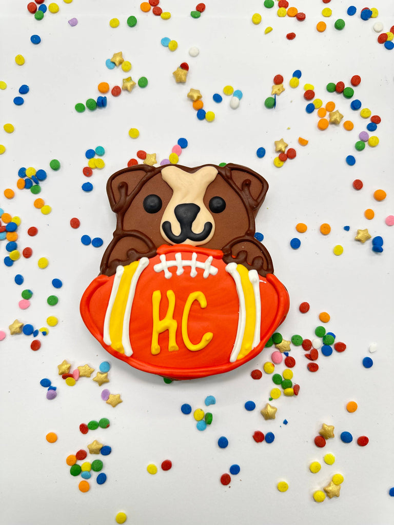 Dog with Football | Lucky Biscuit Treat Lucky Biscuit Pet Bakery 