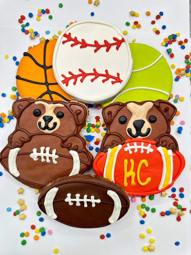 Dog with Football | Lucky Biscuit Treat Lucky Biscuit Pet Bakery 