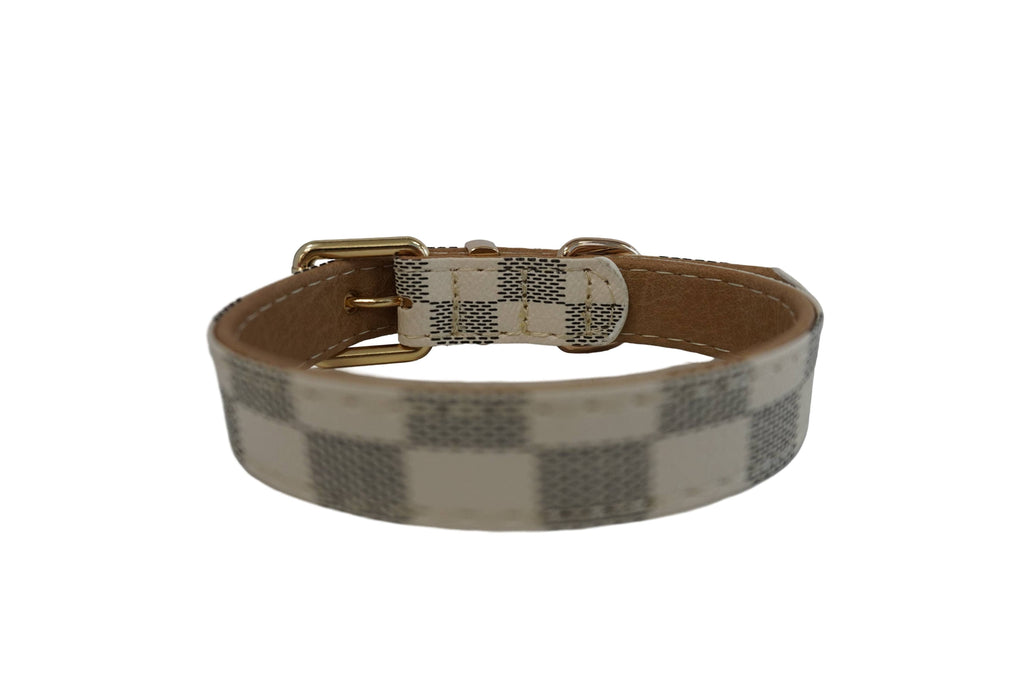 Checkered Beige Luxury Collar | BARK by DOG BARK by DOG 