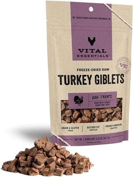 Vital Essentials Freeze Dried Treats Freeze Dried VitalEssentials Turkey Giblets Small 