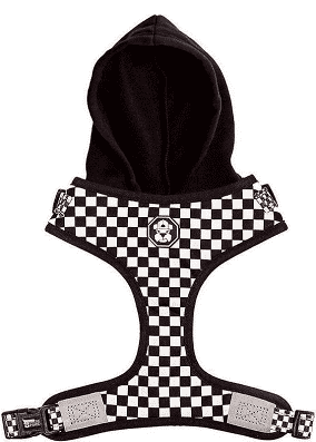 Checkerboard Hoodie Harness & Leash Fresh Pawz Small 