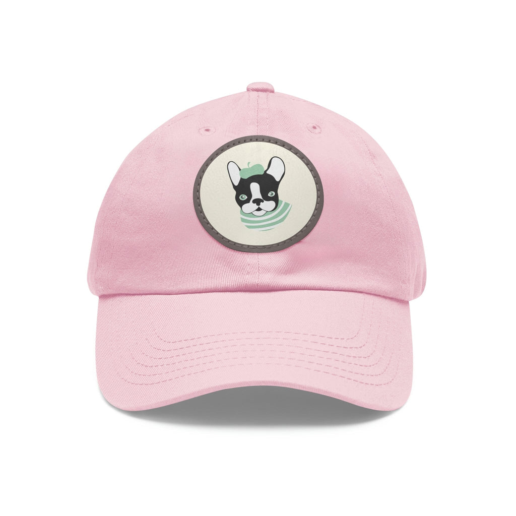 Dad Hat with Leather Patch (Round) Hats Printify Light Pink / Grey patch Circle One size