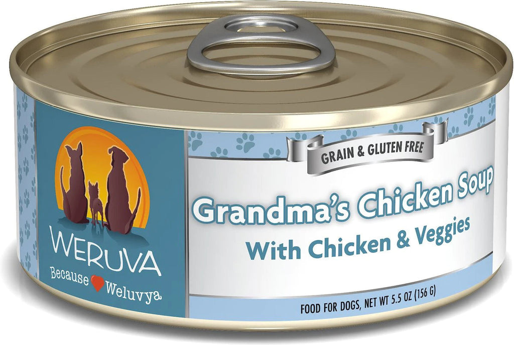 Weruva Canned Food Chateau Le Woof 5.5 oz Grandma’s Chicken Soup 