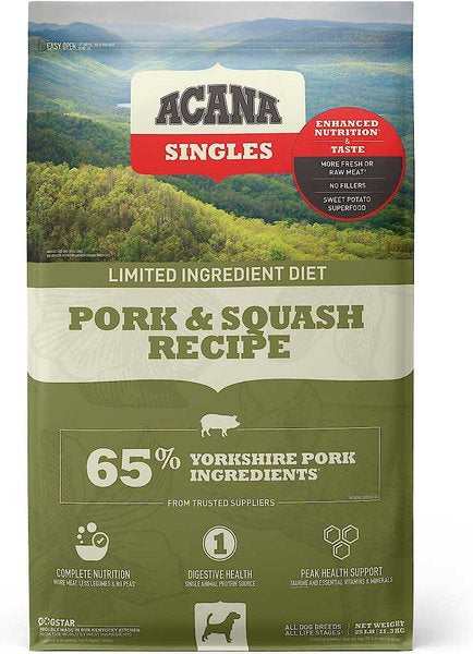 Acana Singles Kibble 4.5lb ACANA Pork and Squash 
