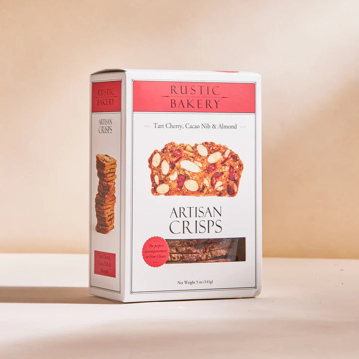 Rustic Bakery Artisan Crisps Crackers Murray's Tart Cherry, Cacao Nib & Almond 