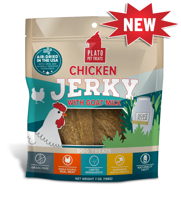 Plato Pet Treat Plato Pet Treats Chicken Jerky with Goat Milk 