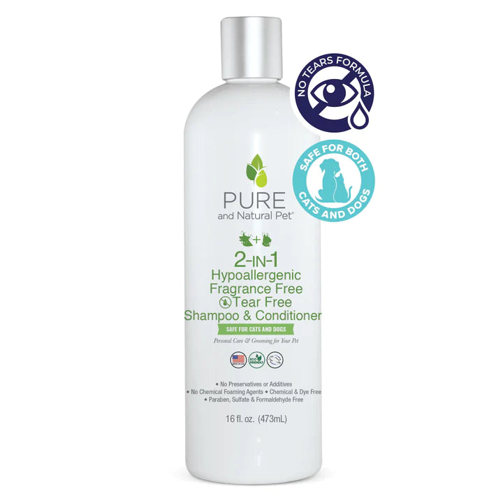 Bathing Products by Pure Natural Pet Pure and Natural Pet Fragrance Free Hypoallergenic Tear Free Shampoo 