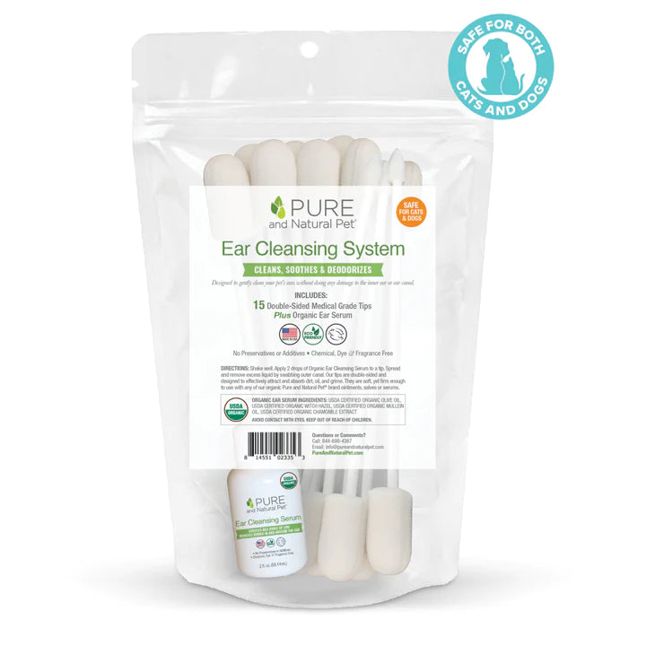 Ear Cleansing System with 2oz Serum Pure and Natural Pet 